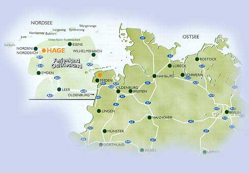 Karte Ostfriesland