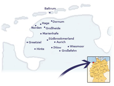 Nordsee-Ostfriesland-Karte